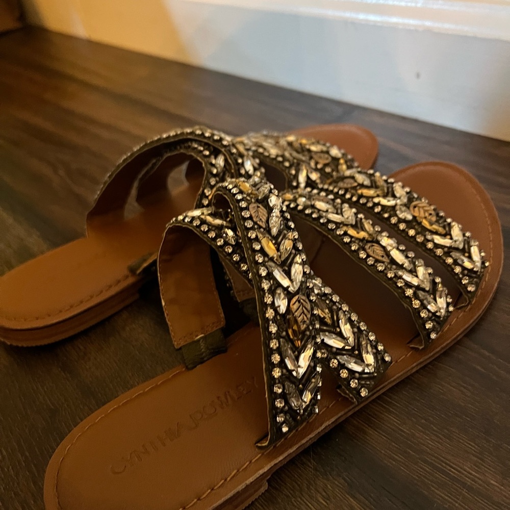 Cynthia Rowley Rhinestone Embellished Strap Sandle
